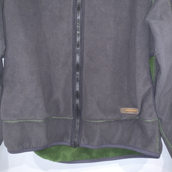 Timberland Grey and Green reversible full zip fleece jacket size Medium - Picture 12 of 16
